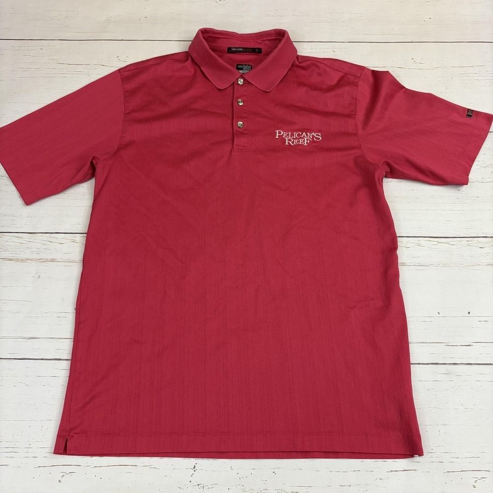 Nike Tiger Woods Collection Polo Shirt Mens M Red Embroidered Pelican's Reef